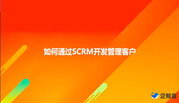 如何通过SCRM开发管理客户